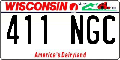 WI license plate 411NGC
