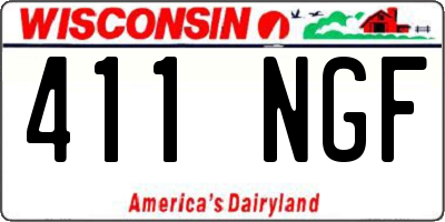 WI license plate 411NGF