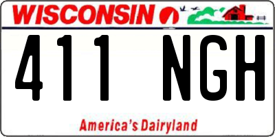 WI license plate 411NGH