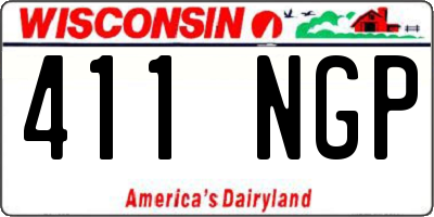 WI license plate 411NGP