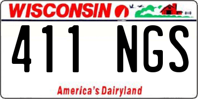 WI license plate 411NGS