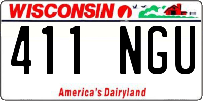 WI license plate 411NGU