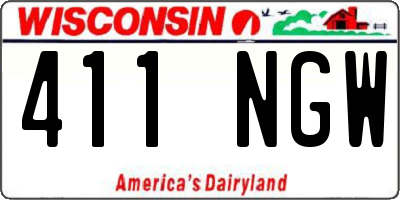 WI license plate 411NGW
