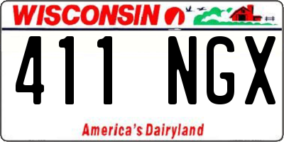 WI license plate 411NGX