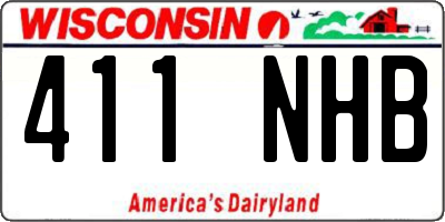 WI license plate 411NHB