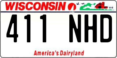 WI license plate 411NHD