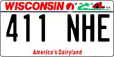 WI license plate 411NHE