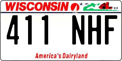 WI license plate 411NHF