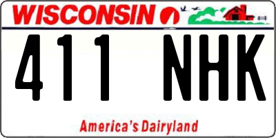 WI license plate 411NHK