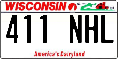 WI license plate 411NHL