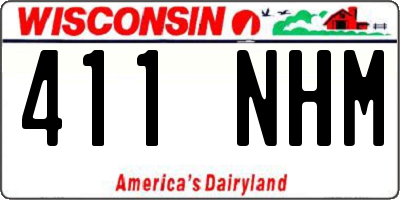 WI license plate 411NHM
