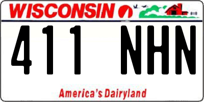 WI license plate 411NHN
