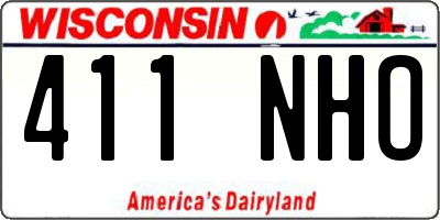 WI license plate 411NHO