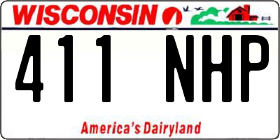 WI license plate 411NHP
