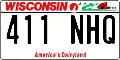 WI license plate 411NHQ