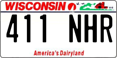 WI license plate 411NHR