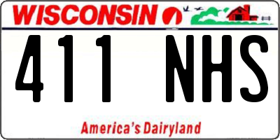 WI license plate 411NHS
