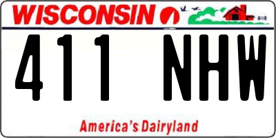 WI license plate 411NHW