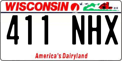 WI license plate 411NHX