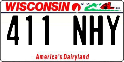 WI license plate 411NHY