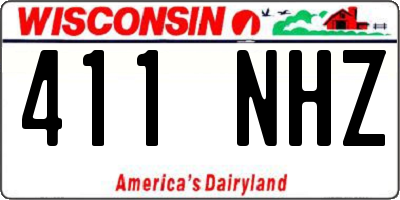 WI license plate 411NHZ