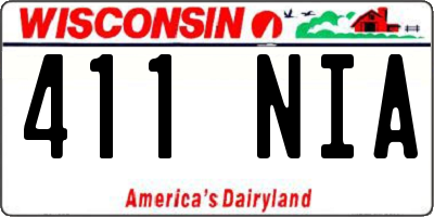 WI license plate 411NIA
