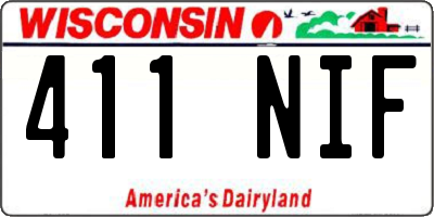 WI license plate 411NIF