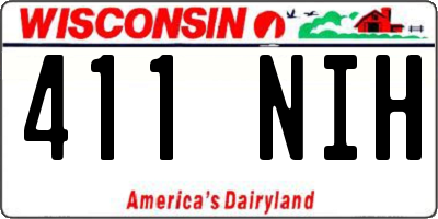 WI license plate 411NIH