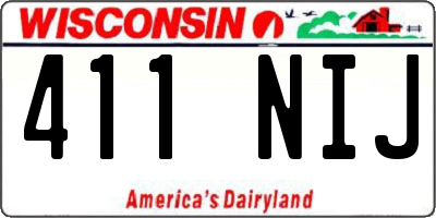 WI license plate 411NIJ