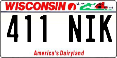WI license plate 411NIK