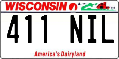 WI license plate 411NIL
