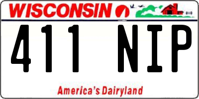 WI license plate 411NIP