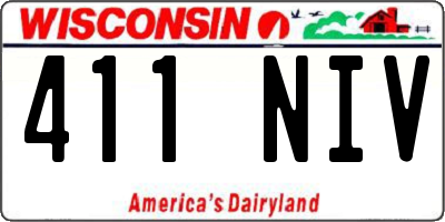 WI license plate 411NIV