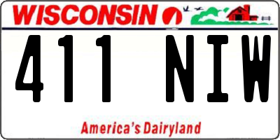 WI license plate 411NIW