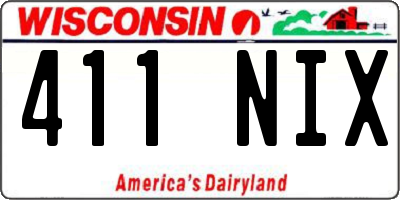 WI license plate 411NIX
