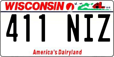 WI license plate 411NIZ