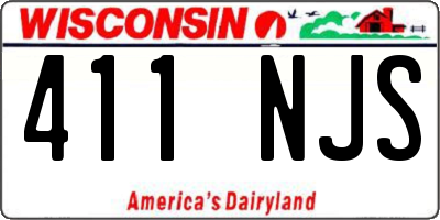 WI license plate 411NJS