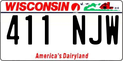 WI license plate 411NJW