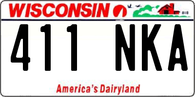 WI license plate 411NKA