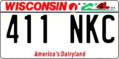 WI license plate 411NKC