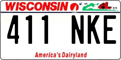 WI license plate 411NKE