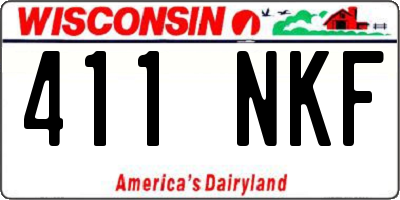 WI license plate 411NKF