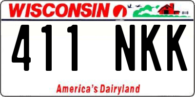 WI license plate 411NKK