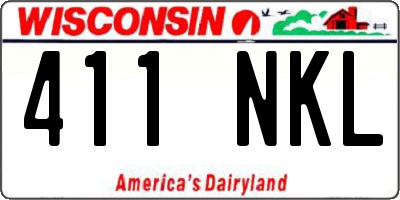 WI license plate 411NKL