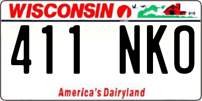 WI license plate 411NKO