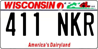 WI license plate 411NKR