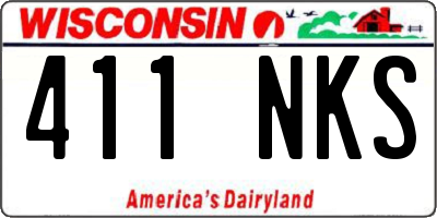 WI license plate 411NKS