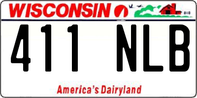 WI license plate 411NLB