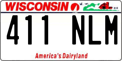 WI license plate 411NLM