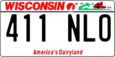 WI license plate 411NLO